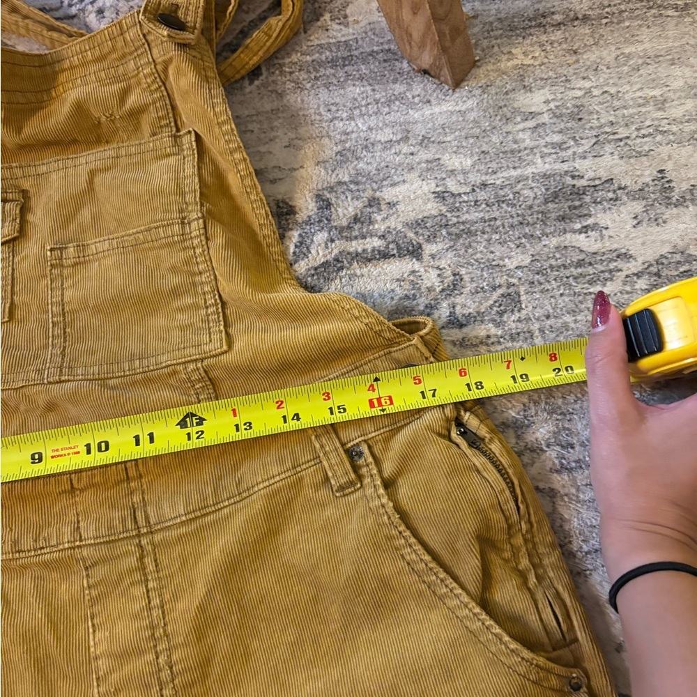 Free People Washed Denim corduroy Overalls In Amber Size 30 - Picture 7 of 10
